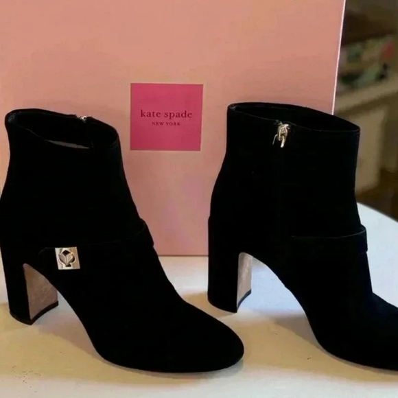 Kate Spade Black heel boots. Kate Spade Suede Thatcher bootie 8.5 - Picture 9 of 9